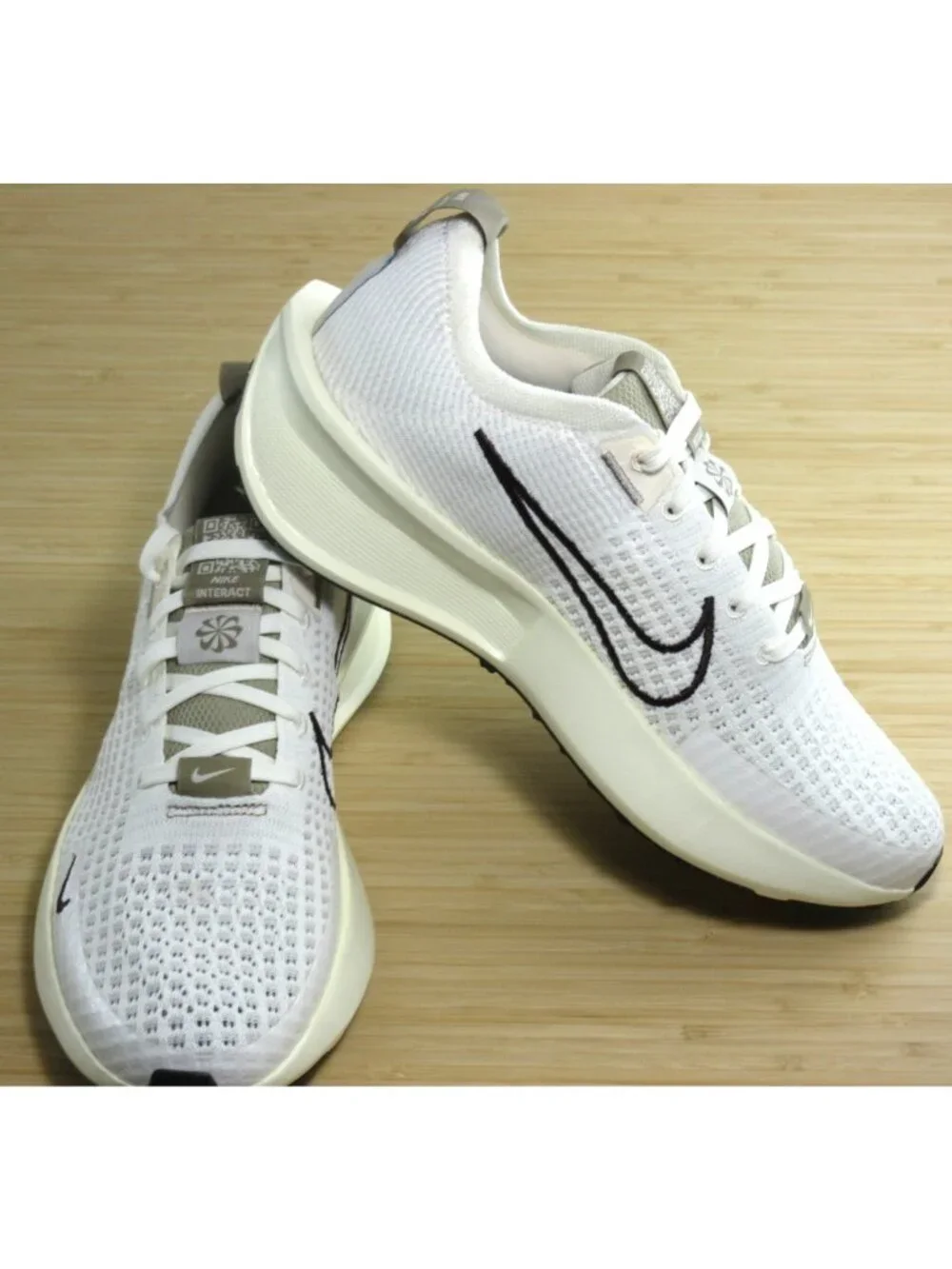 Women's Nike Interact Running Shoes Sail White Baroque Light Bone Sizs NIB - Picture 4 of 7